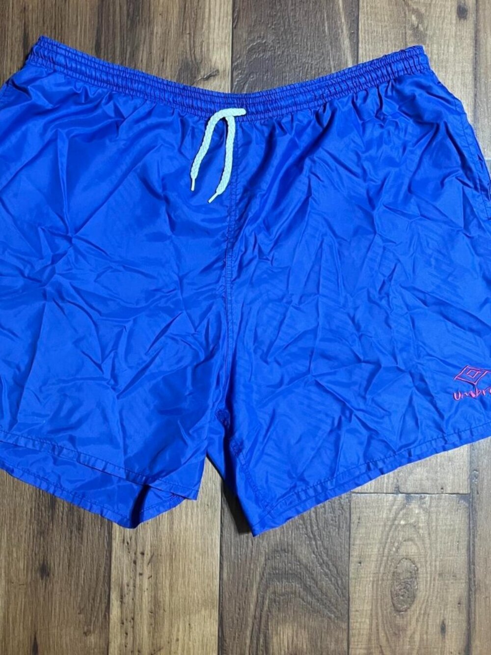 Vintage 90s Umbro Shorts Size XL Geometric Blue Soccer Shorts Made In USA